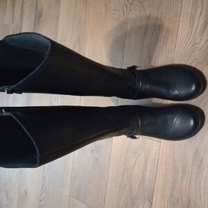 Women's Clarks Black Leather Boots